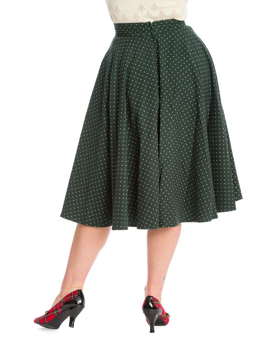 COSY SPOT SWING SKIRT-Green
