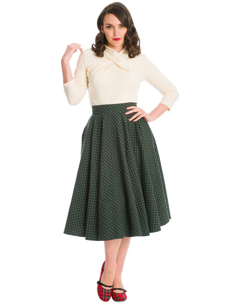 COSY SPOT SWING SKIRT-Green
