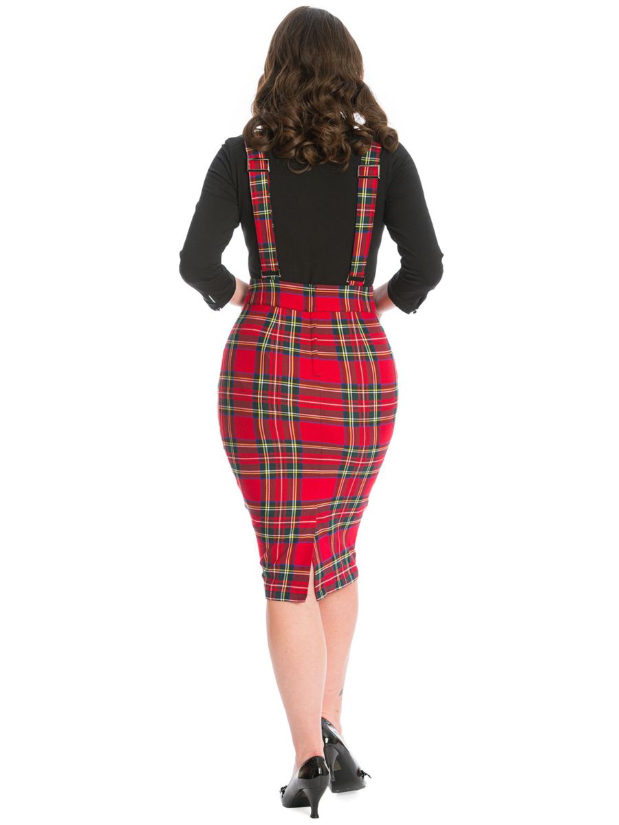 OFFICE QUEEN PENCIL SKIRT-Red