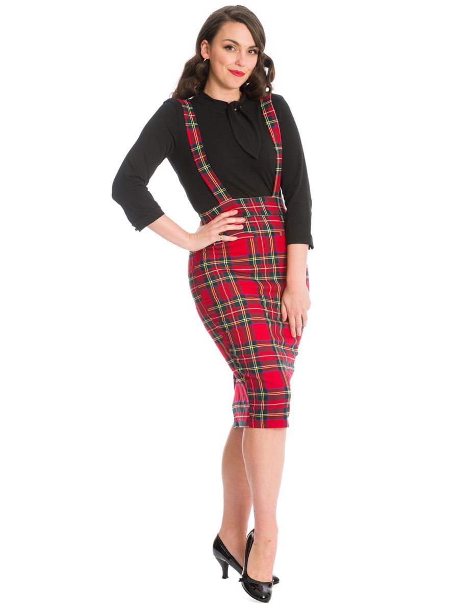 OFFICE QUEEN PENCIL SKIRT-Red