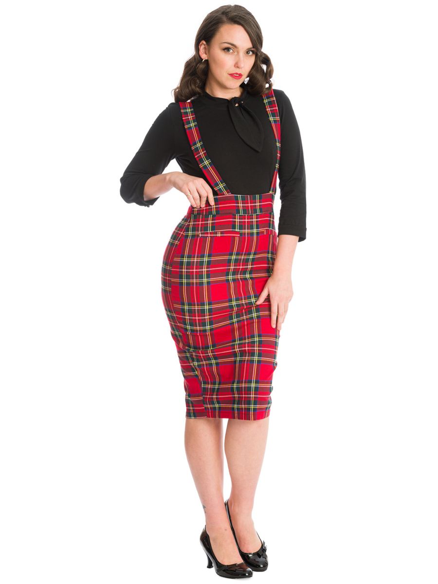 OFFICE QUEEN PENCIL SKIRT-Red