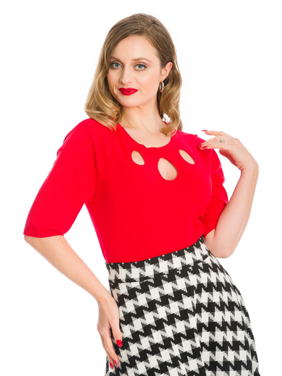 THE MARILYN KNIT JUMPER-Red