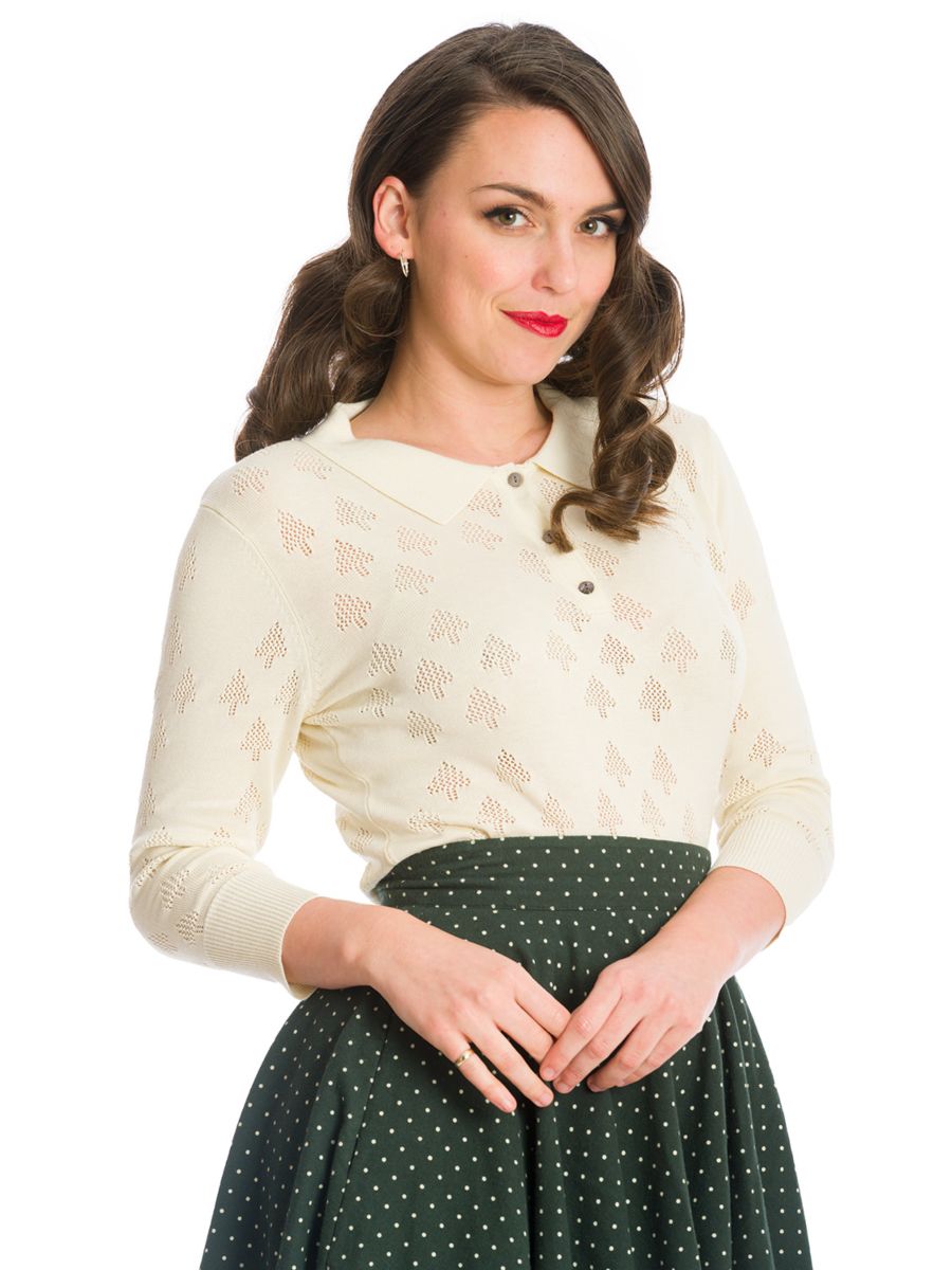 MERRY TREE KNIT TOP-White