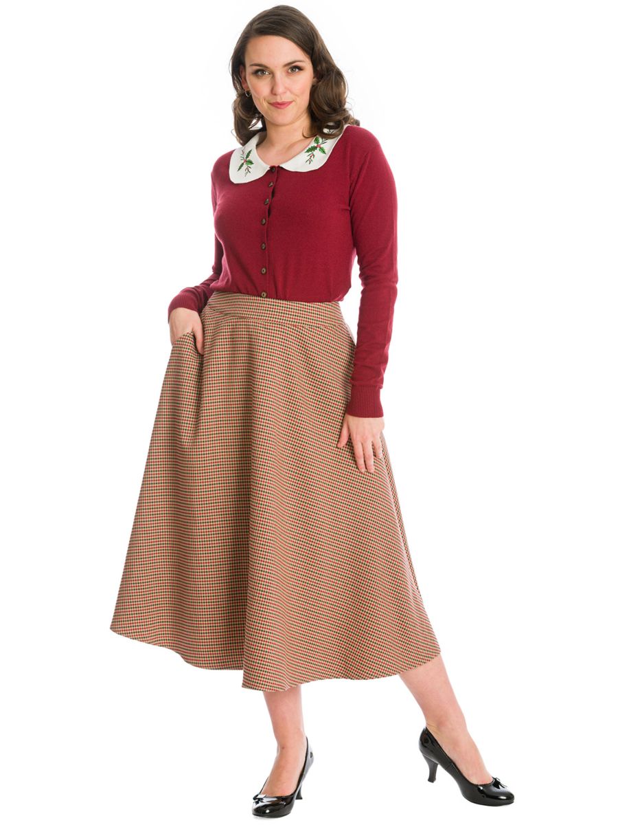 HAPPY HOLLY CARDIGAN-Burgundy