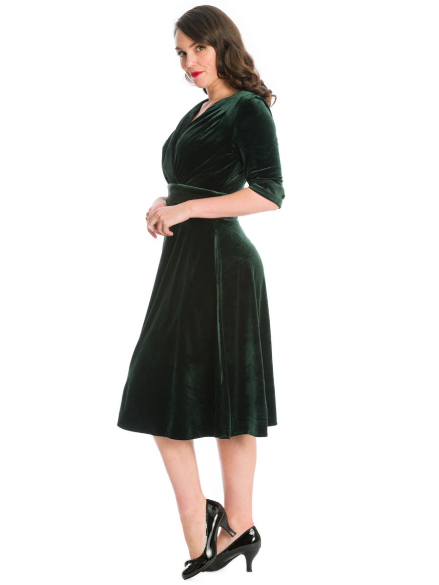 DATE NIGHT FIT & FLARE DRESS-Green