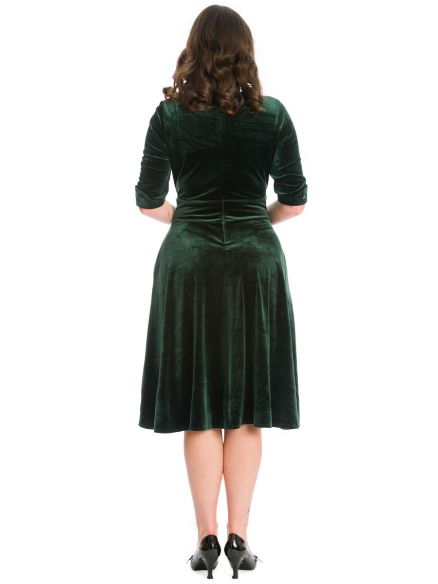 DATE NIGHT FIT & FLARE DRESS-Green