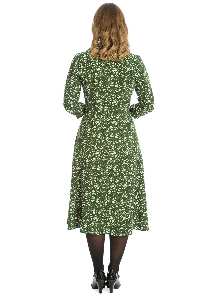 WINTER BLOOMS DRESS-Green