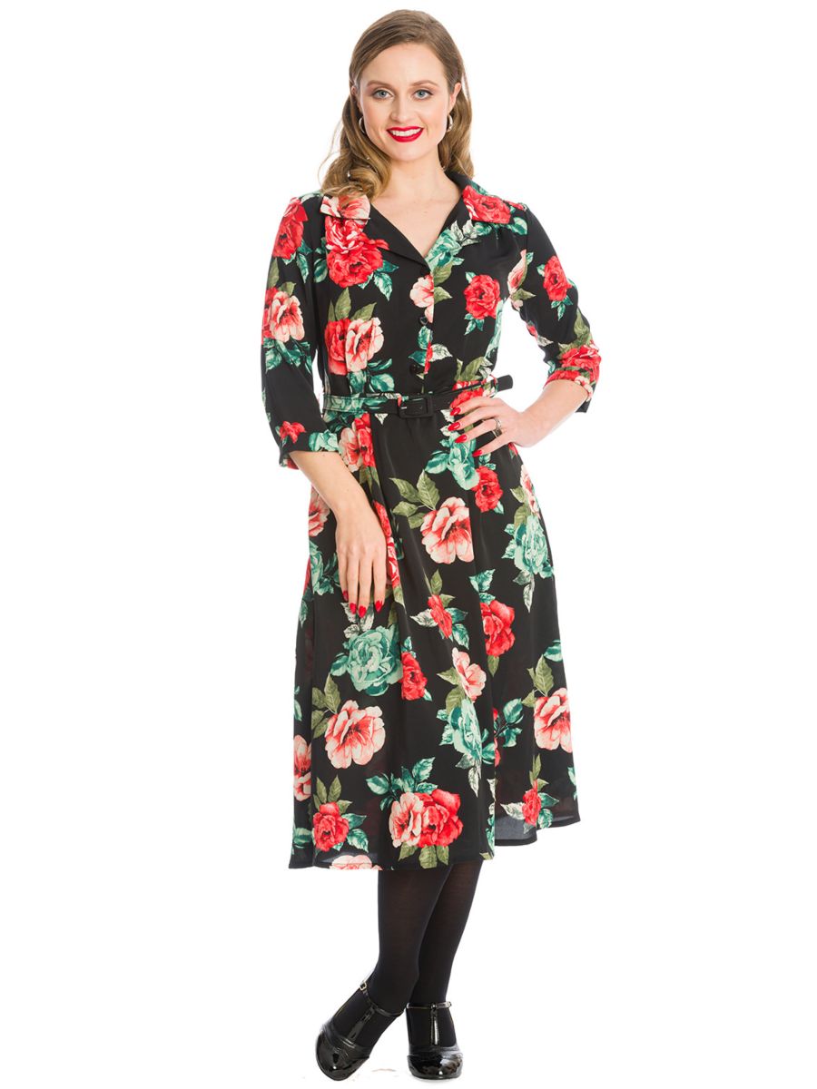 EVENING ROSE DRESS-Red