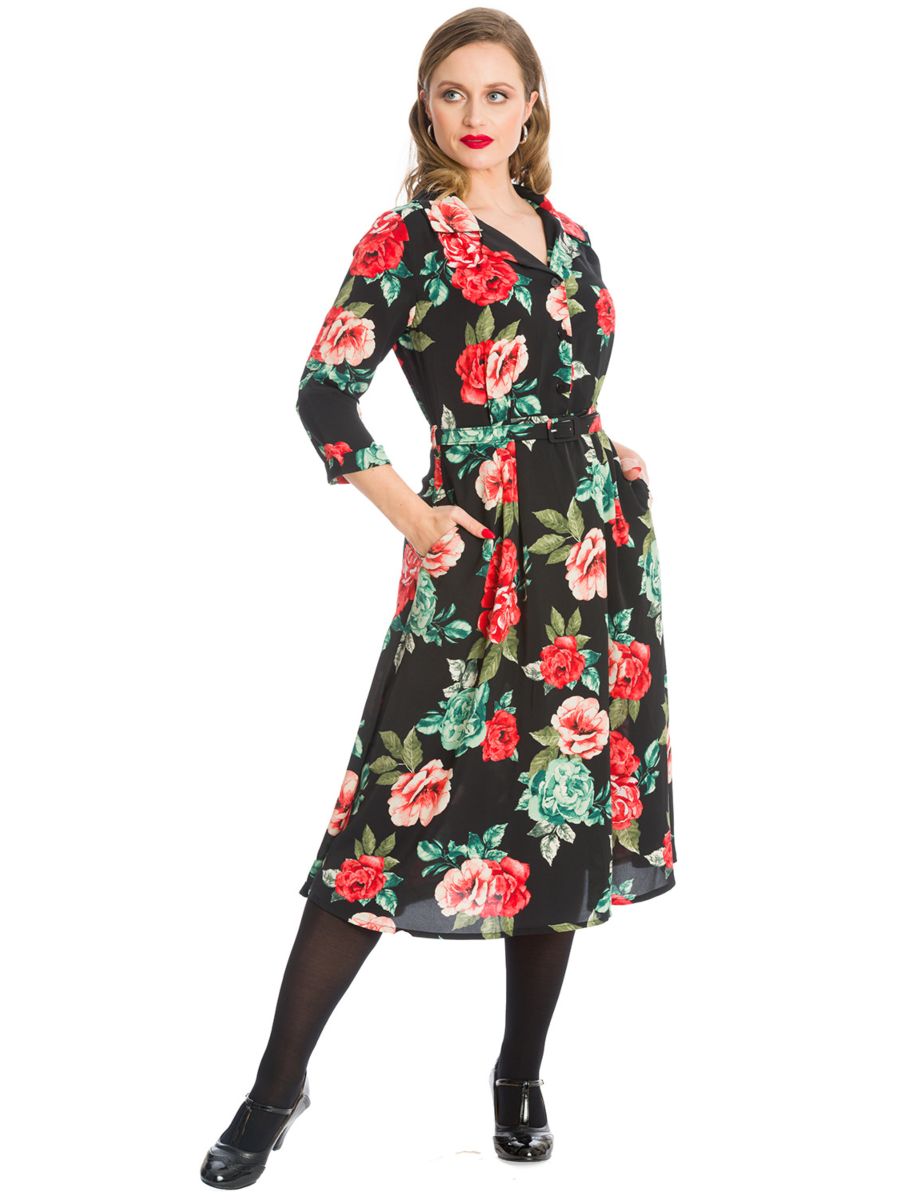 EVENING ROSE DRESS-Red