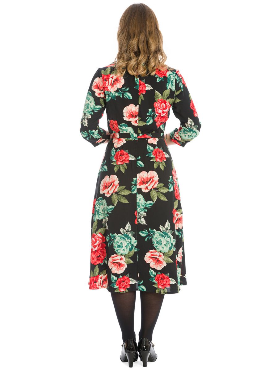EVENING ROSE DRESS-Red