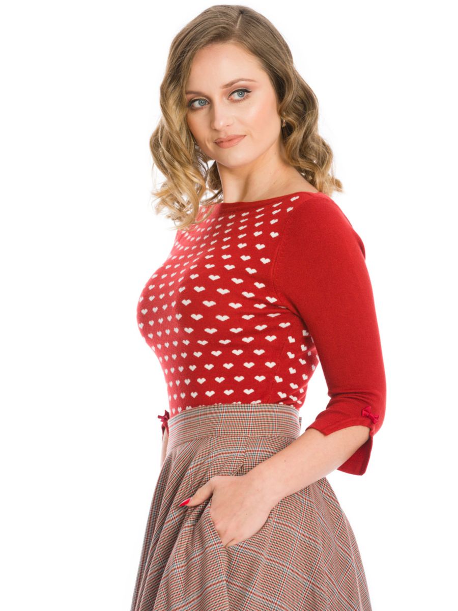 RULES OF THE HEART JERSEY TOP RED