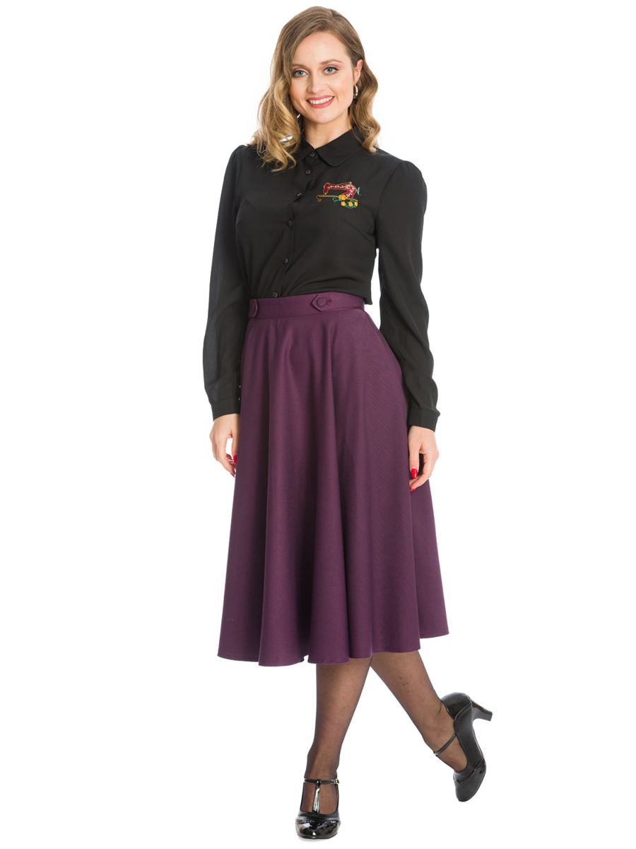 DI DI SWING SKIRT-Aubergine