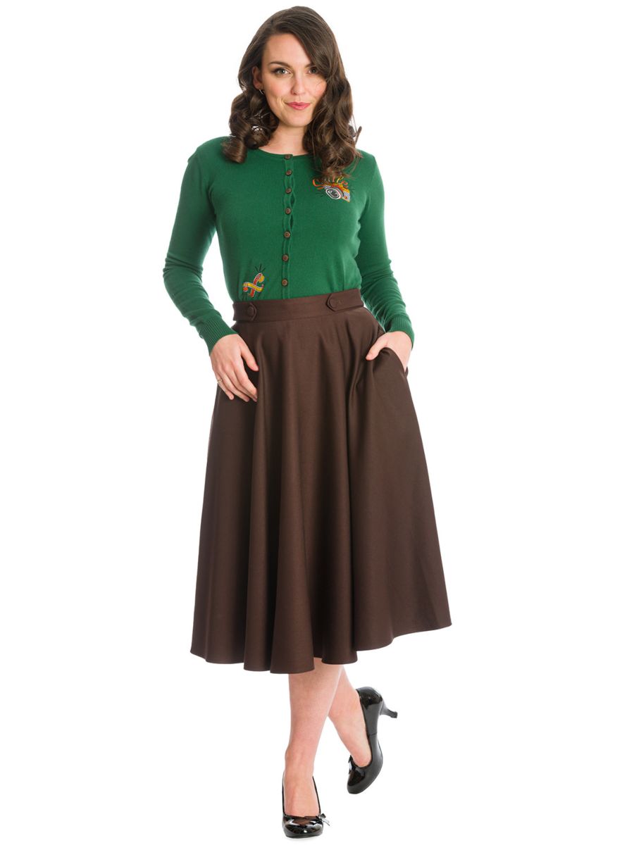 DI DI SWING SKIRT-Brown