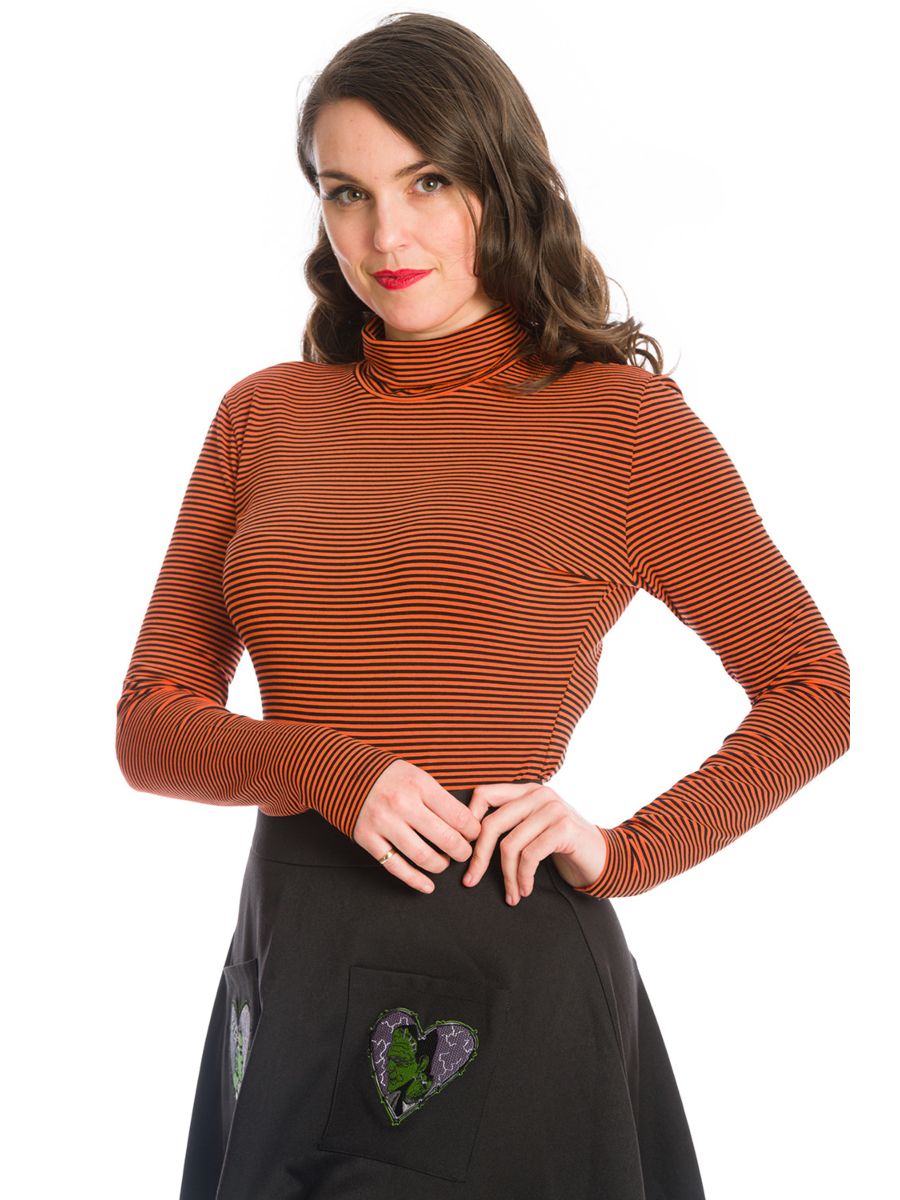 TRICK OR TREAT STRIPE TOP-Orange