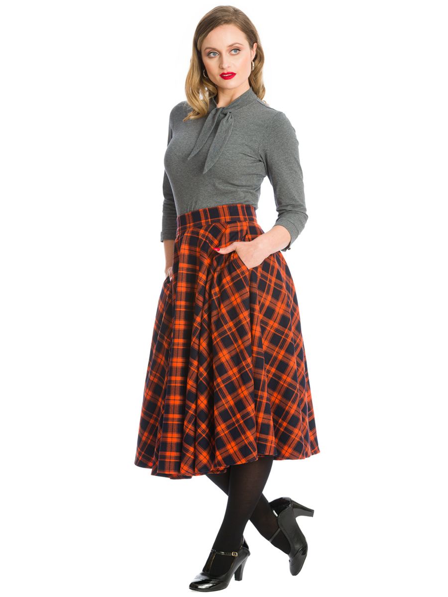 MISS SPOOK CIRCULAR SWING SKIRT-Orange