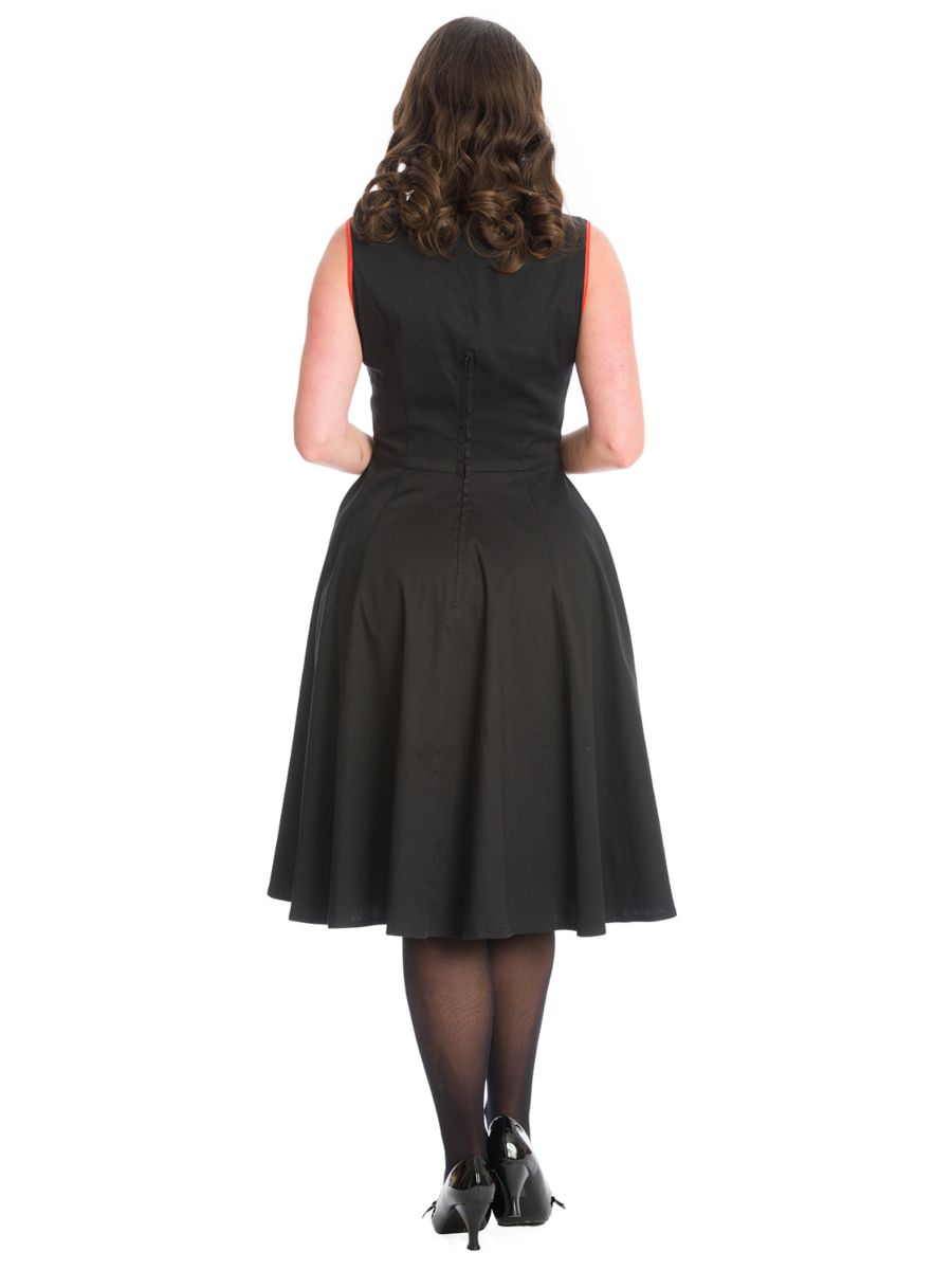 PUMPKIN SPICE & ALL THINGS NICE PUMPKIN FIT & FLARE DRESS-Black