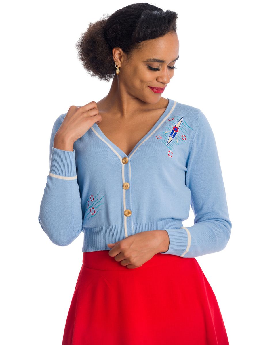 Banned Retro Regatta Boat Sam Short Sleeved Cardigan