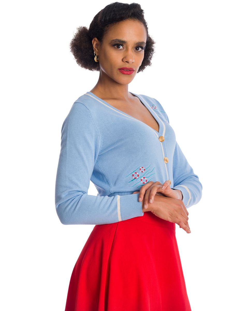 Banned Retro Regatta Boat Sam Short Sleeved Cardigan