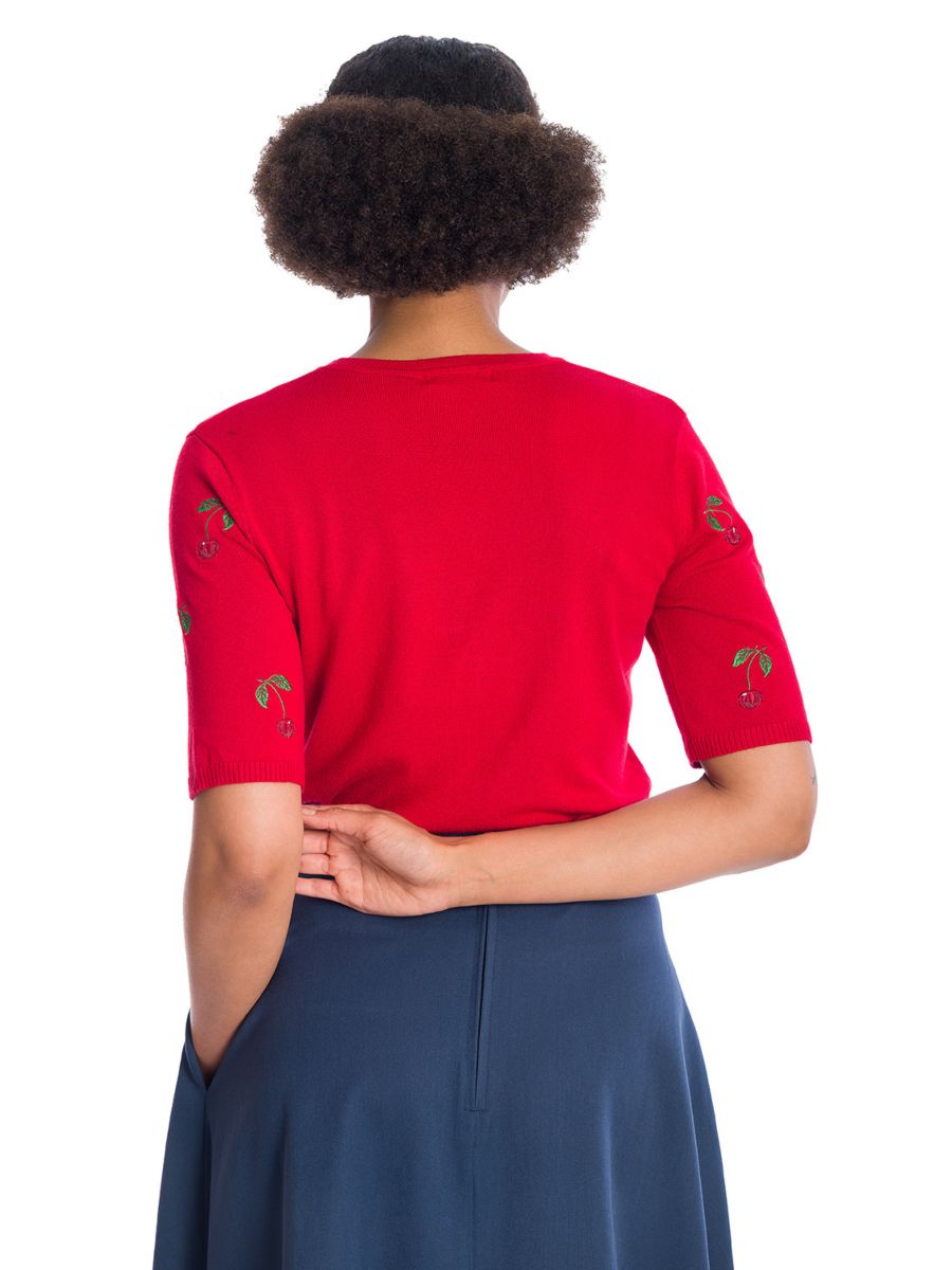 Banned Retro Sweet Summer Cherry Ruby Jumper