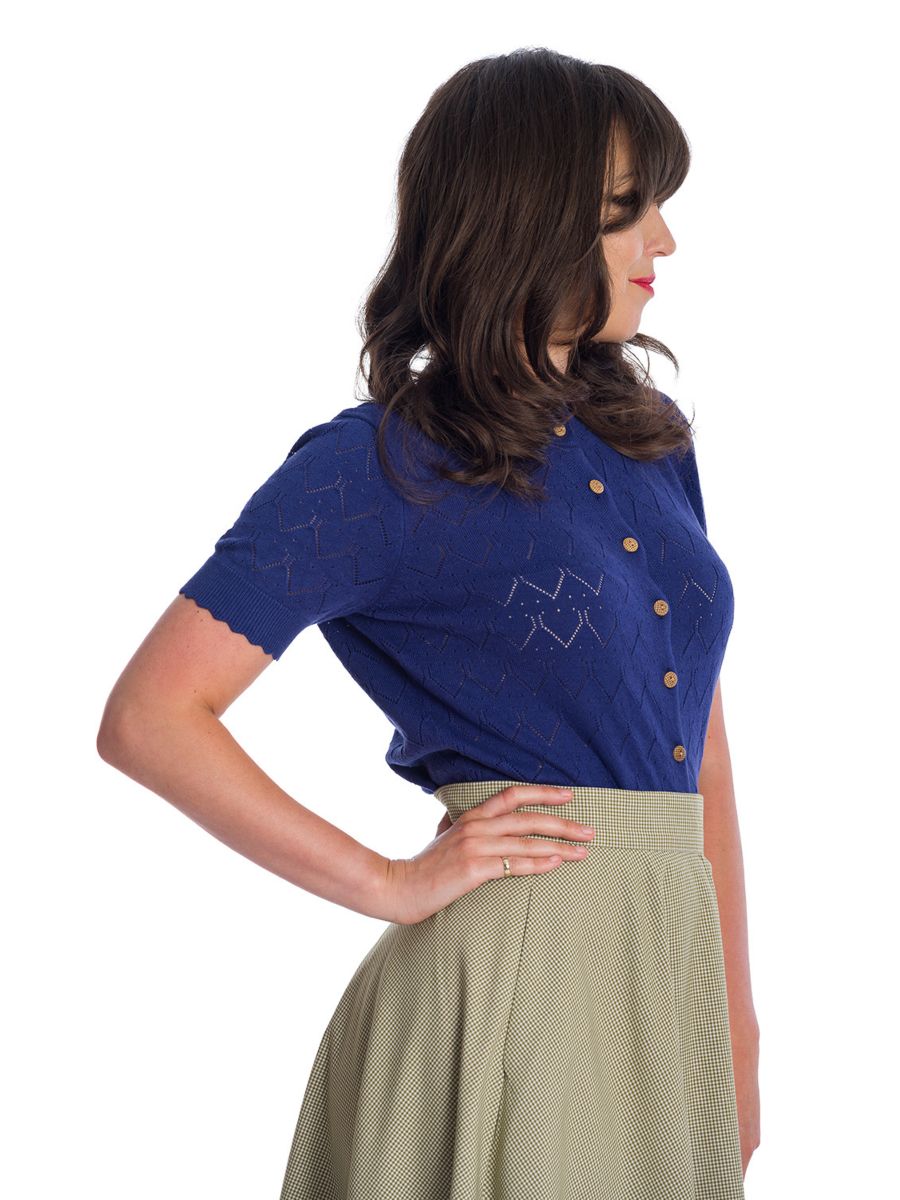 SUMMER SCALLOP CARIDGAN Navy