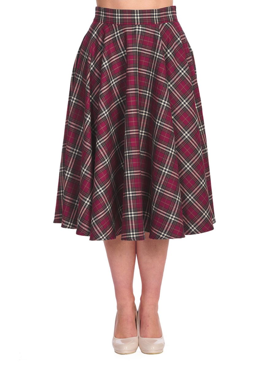 WINTER CHECK SWING SKIRT