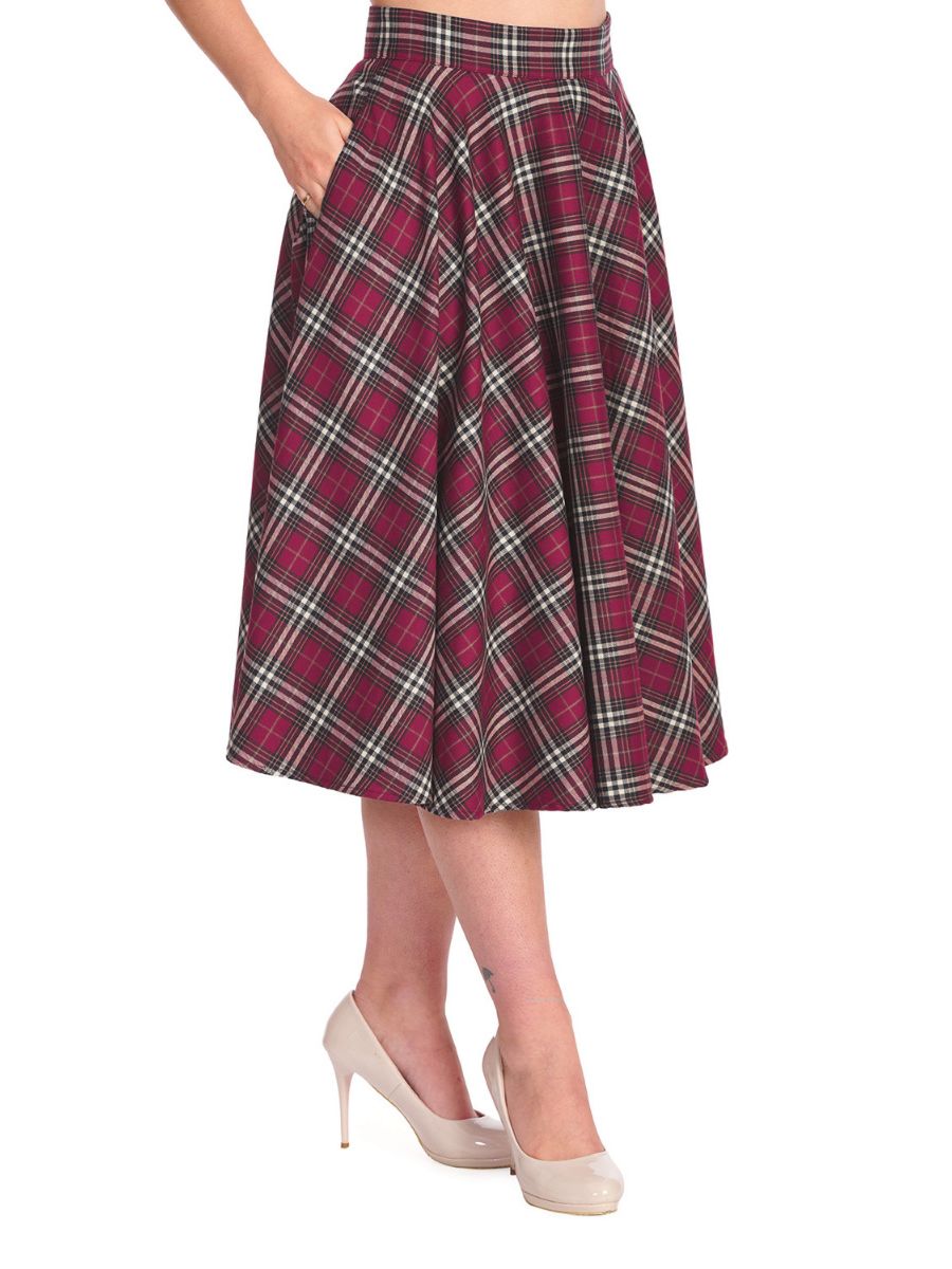 WINTER CHECK SWING SKIRT