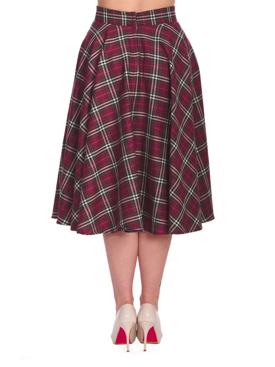 WINTER CHECK SWING SKIRT