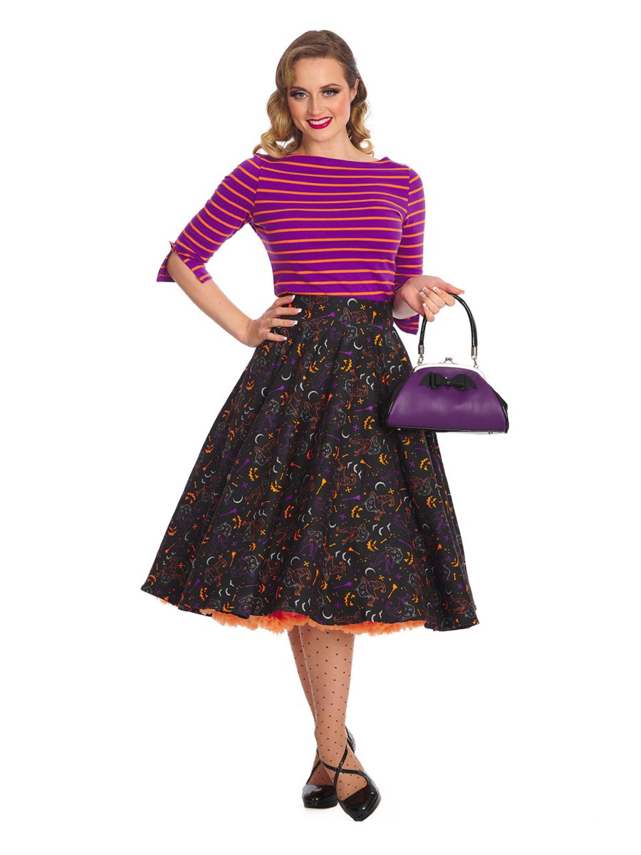 ALL HALLOWS CAT SWING SKIRT