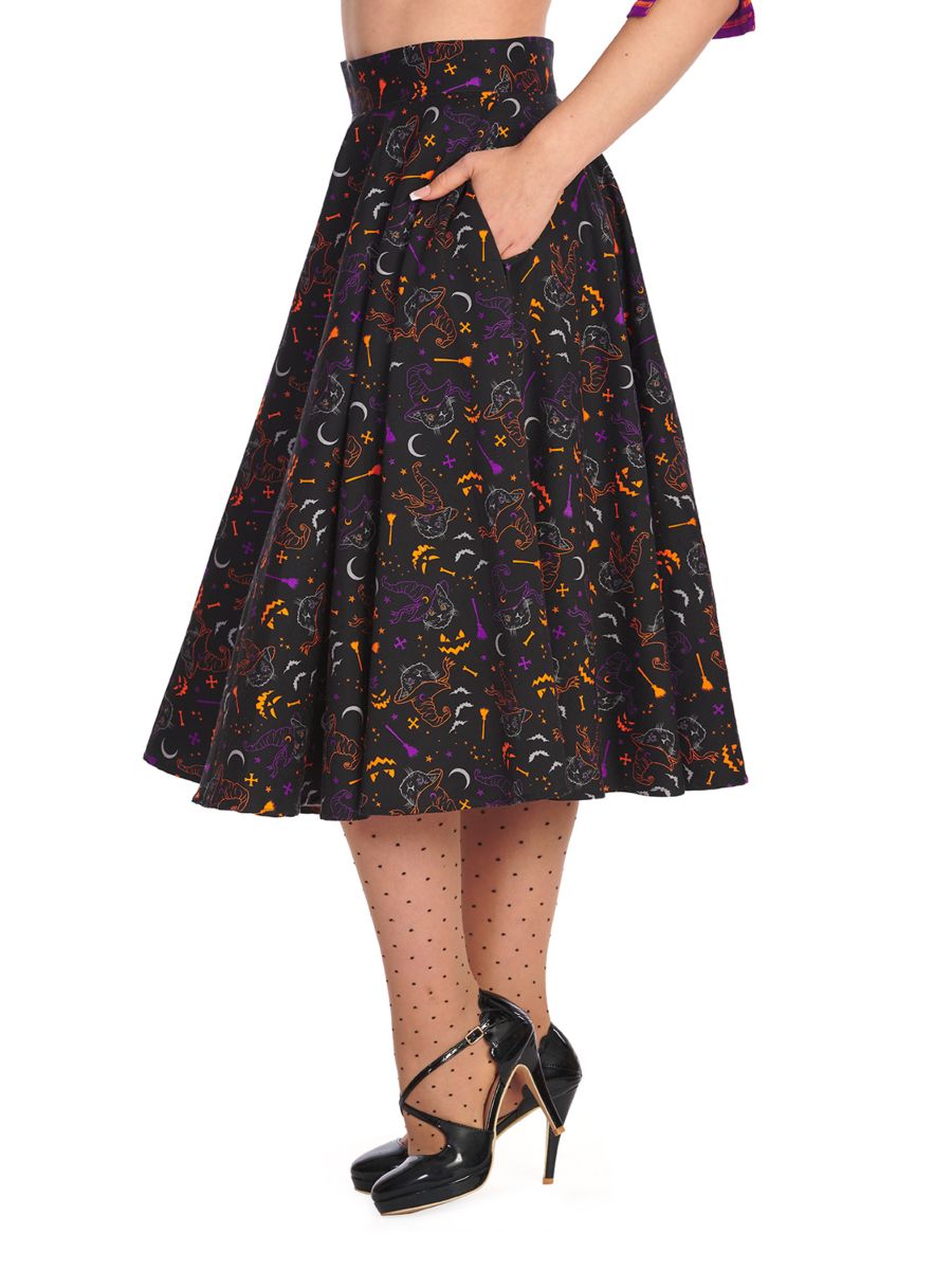 ALL HALLOWS CAT SWING SKIRT
