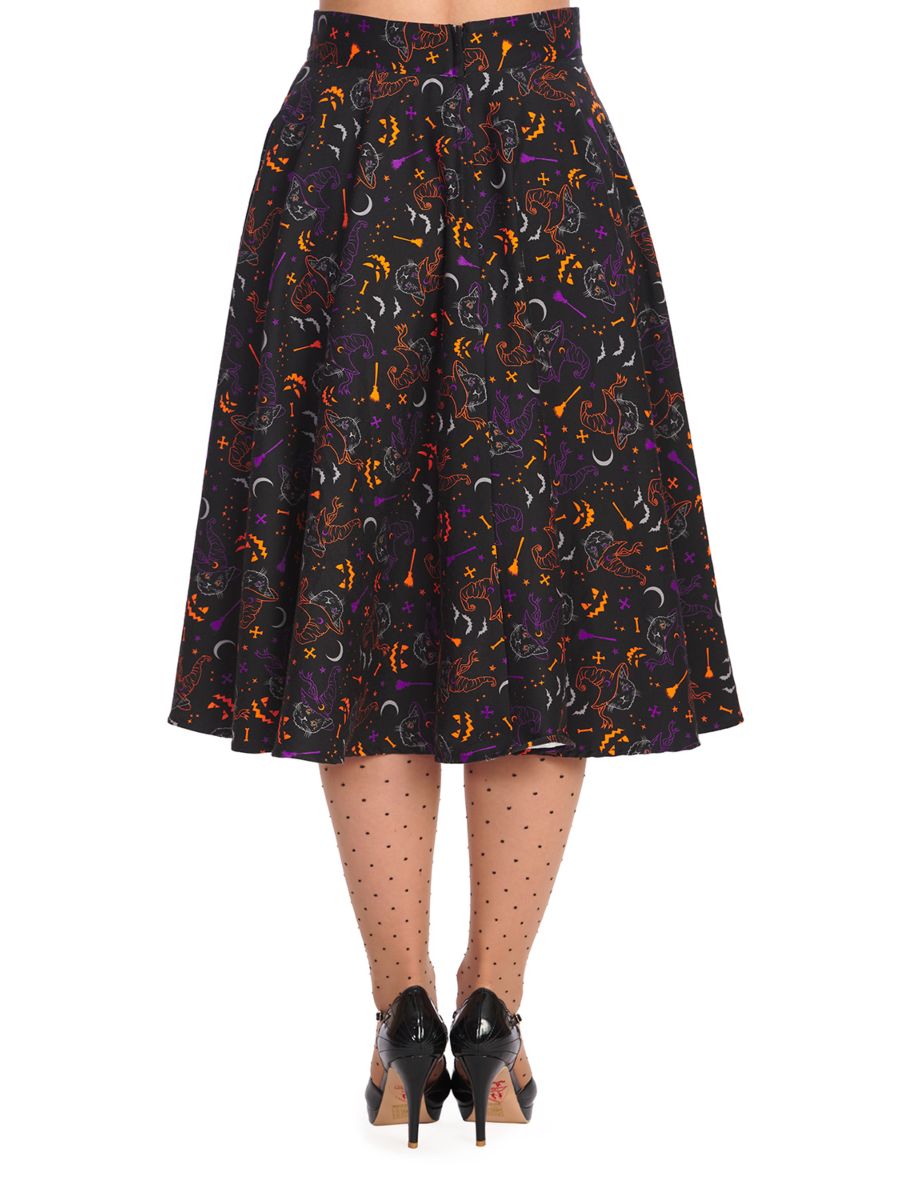 ALL HALLOWS CAT SWING SKIRT
