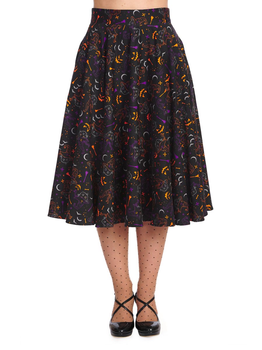 ALL HALLOWS CAT SWING SKIRT