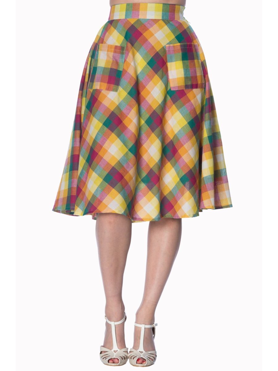 RAINBOW CHECK SKIRT