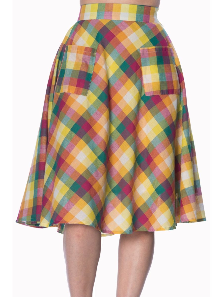 RAINBOW CHECK SKIRT
