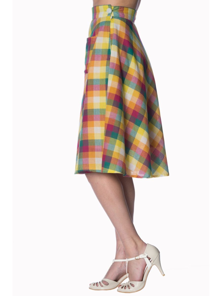 RAINBOW CHECK SKIRT