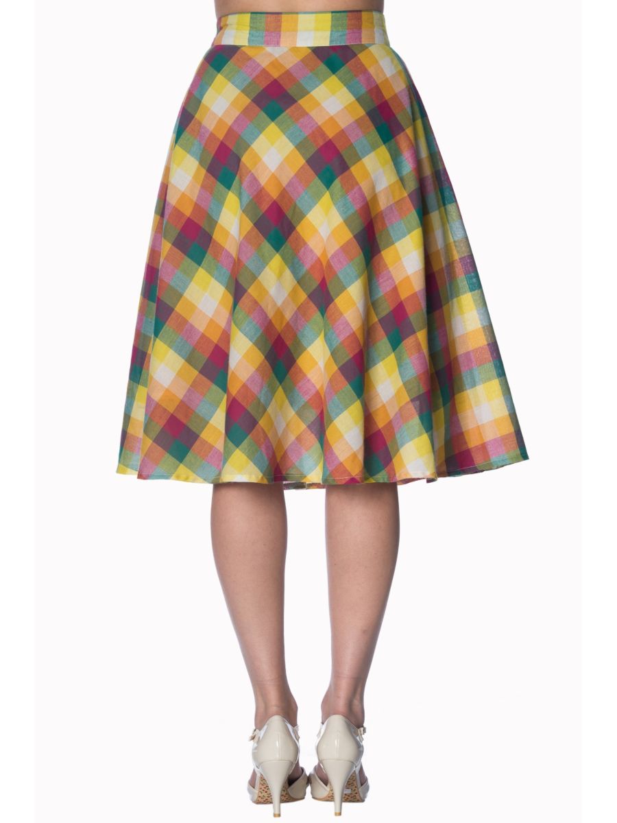 RAINBOW CHECK SKIRT