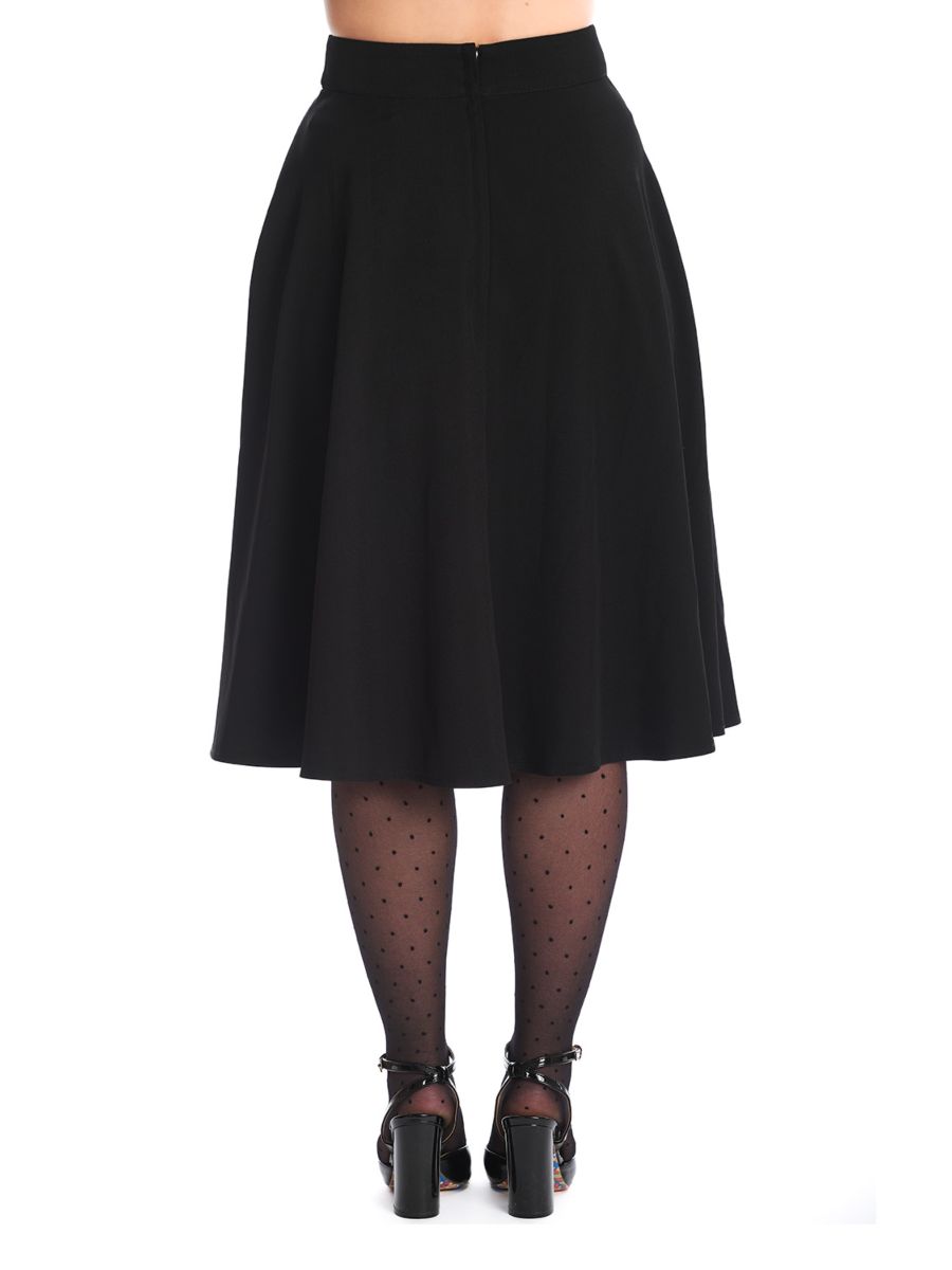 BANNED RETRO BOOK CLUB Swing Skirt with Button and Flap Details
