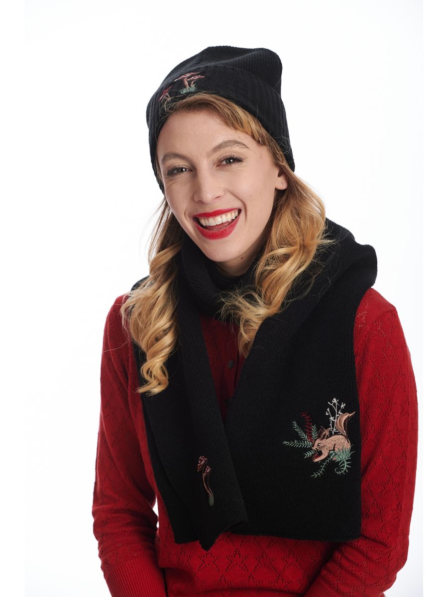 MAGIC WOODLAND BEANIE HAT-Black-One Size