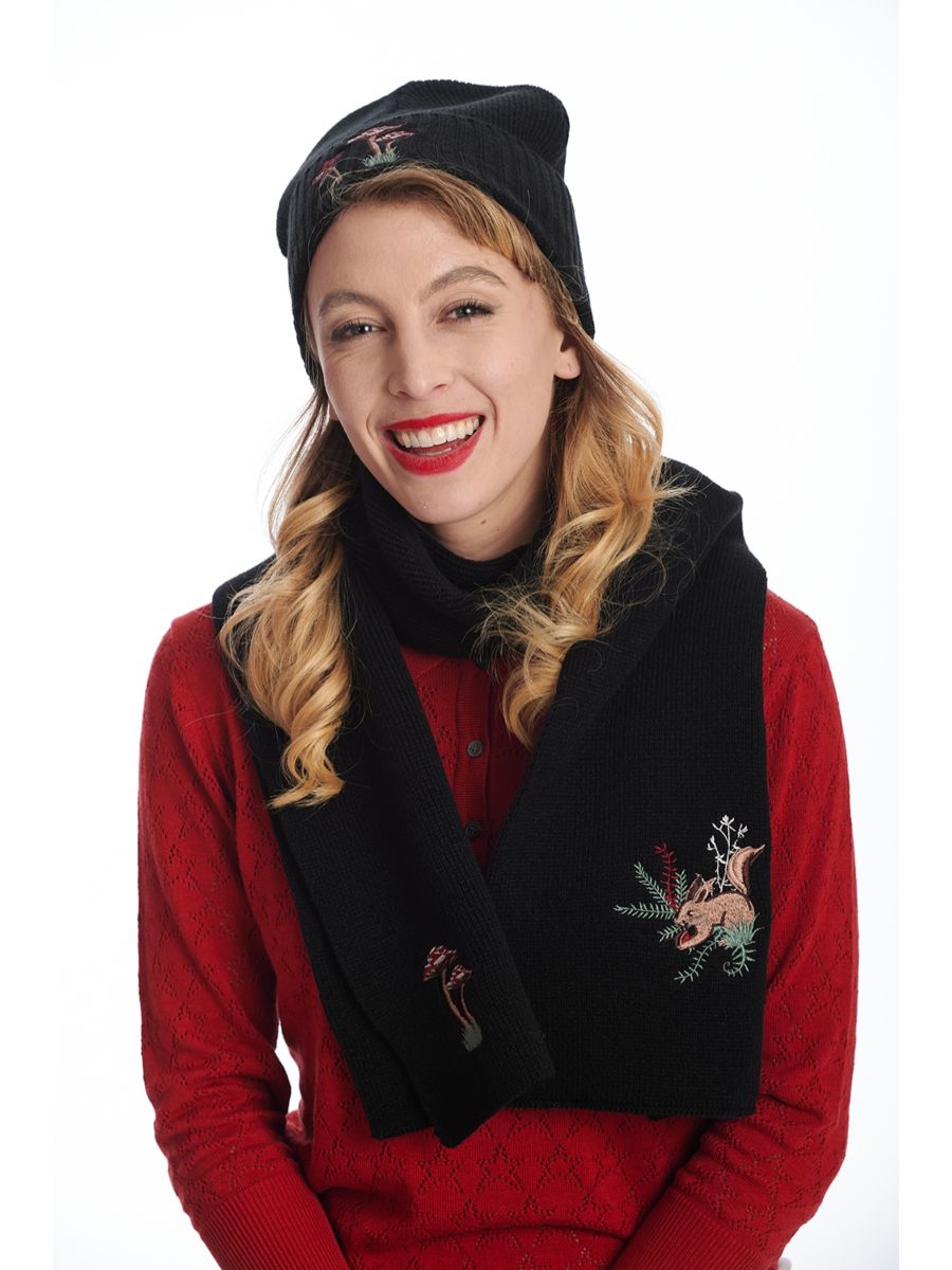 MAGIC WOODLAND SCARF-Black-One Size