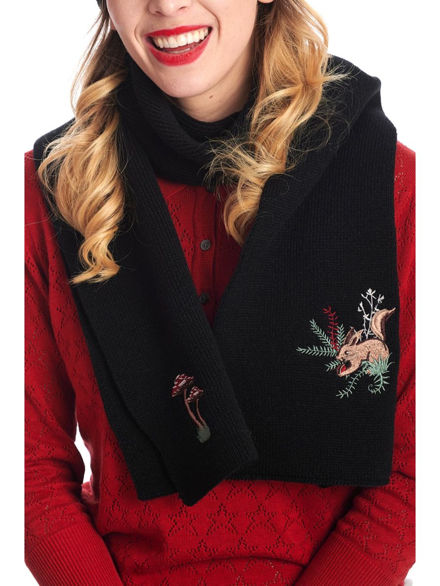 MAGIC WOODLAND SCARF-Black-One Size