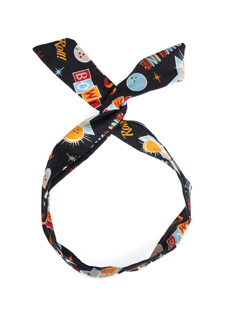 LET'S GO BOWLING HEADBAND-Black-One Size