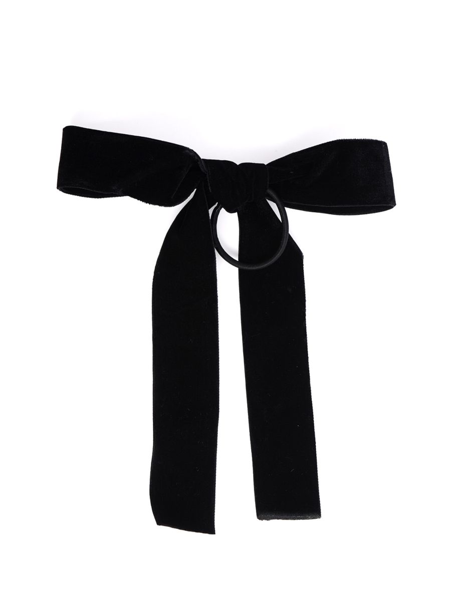 VELVET HAIR TIE-Black-One Size