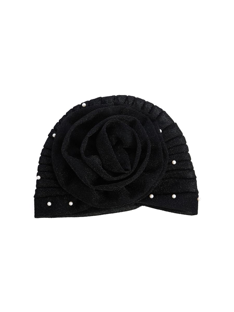 PETULA FLORAL TURBAN-Black-One Size