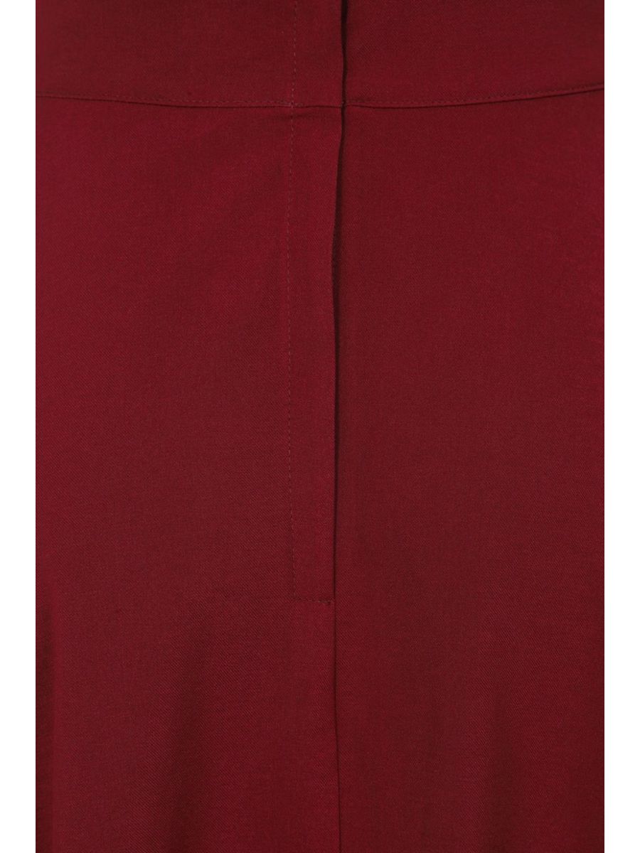 Banned Retro Book Club Swing Skirt with Button and faux flap pocket details-Burgundy