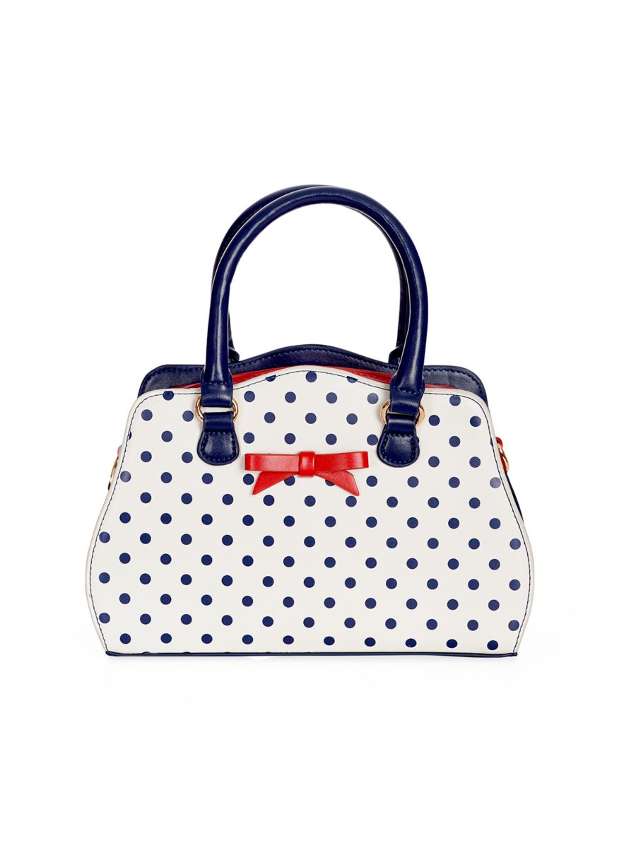 POPPY POLKA HANDBAG White