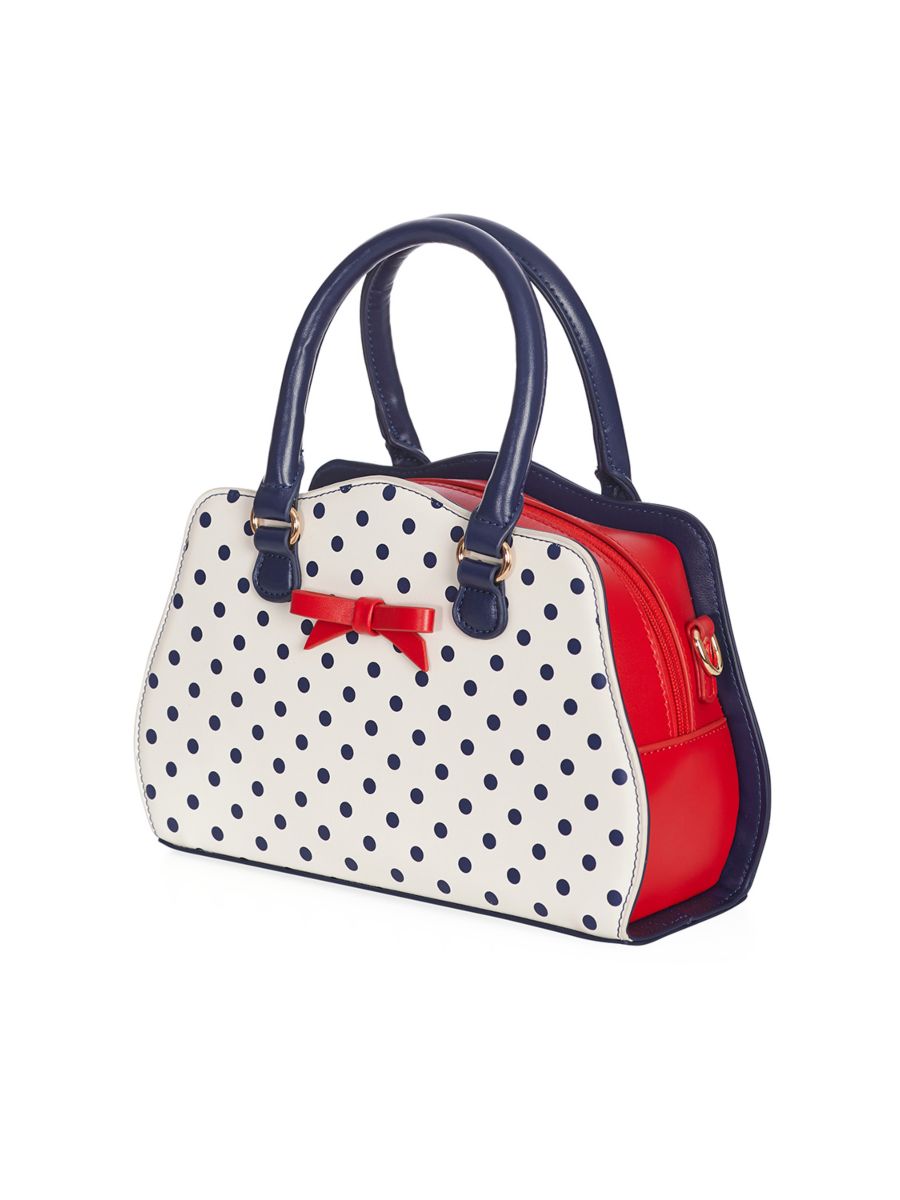 POPPY POLKA HANDBAG White
