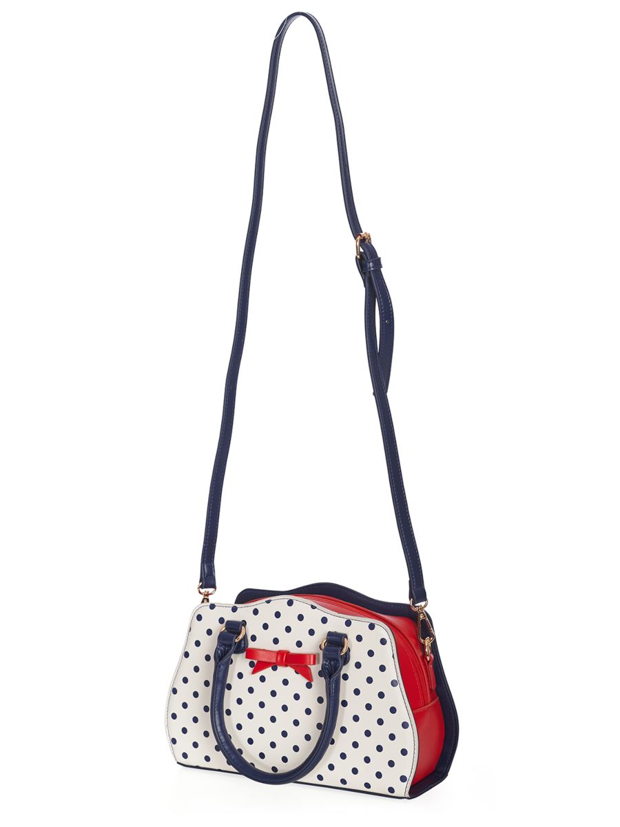 POPPY POLKA HANDBAG White