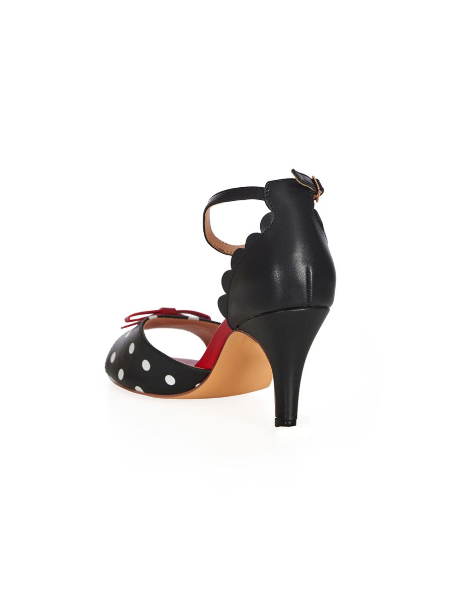 POPPY POLKA OPEN TOE SANDALS Black