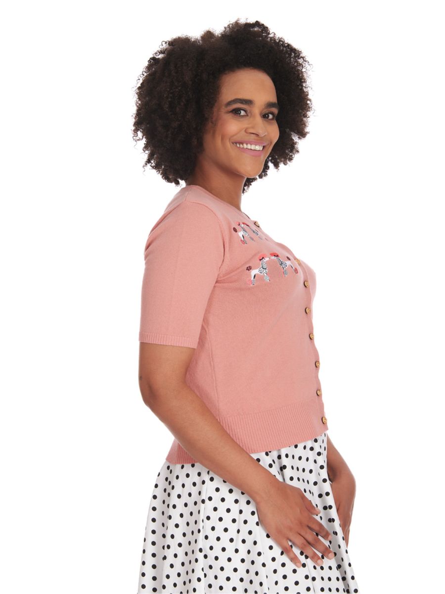 THE KISSING POODLES CARDIGAN Pink