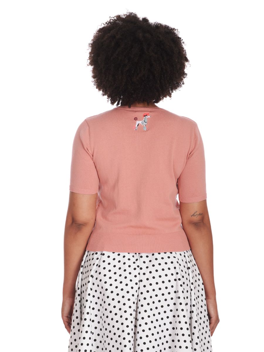 THE KISSING POODLES CARDIGAN Pink