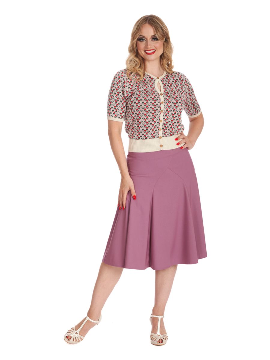 CAROL CLASSIC PANEL DETAIL SKIRT Lilac